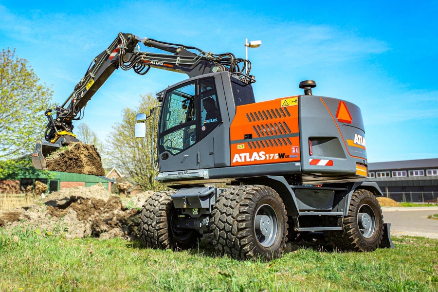 Atlas bandenkraan met special bandenprofiel voor Wsr kranen
